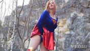 Video porn Busty SuperWoman Cosplay outdoor playing and striptease then play with her huge natural boobs and running online